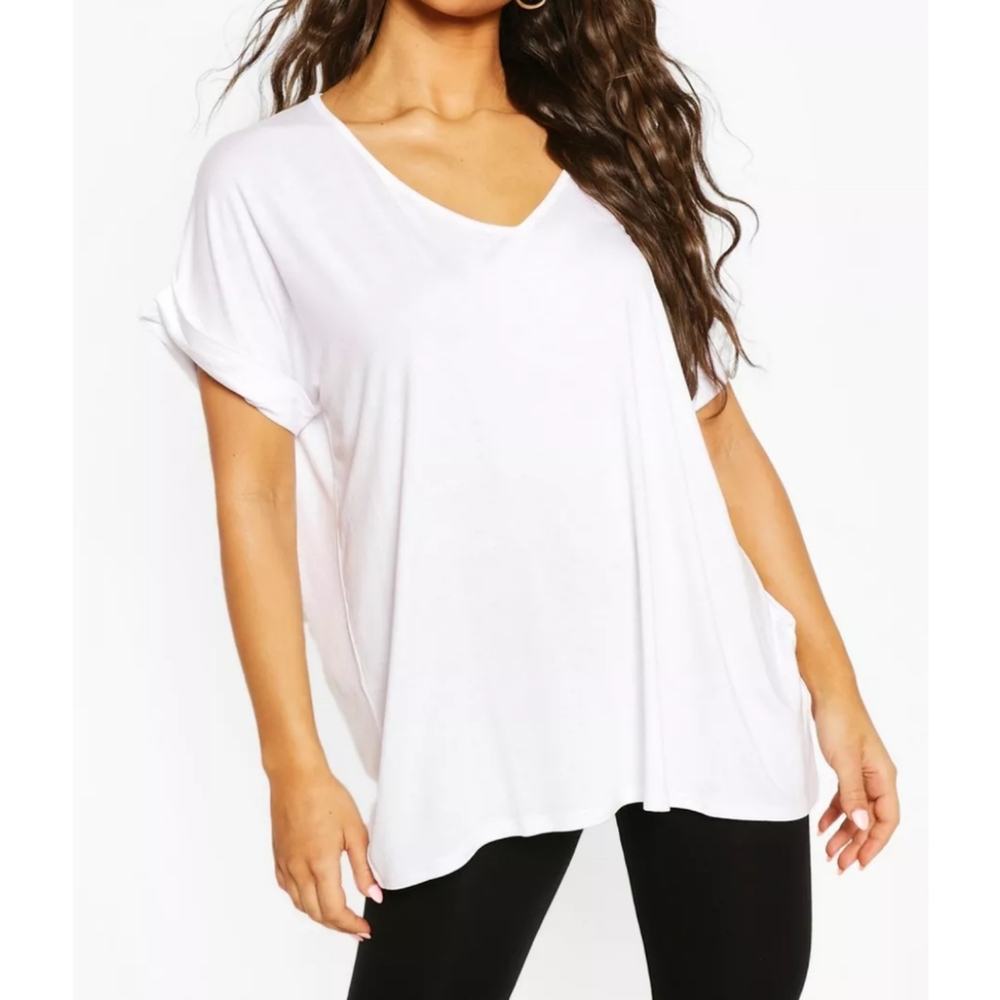 Boohoo Basic White Oversized T-Shirt 🤍 Plus Size 1X (Approx.)